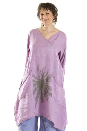 Euphoria Lace Trimmed Orchid Linen Tunic