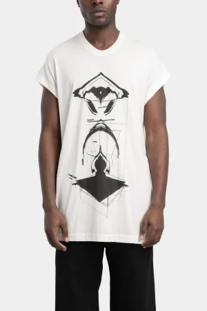 Fake sleeve T-Shirt, Off White / Print
