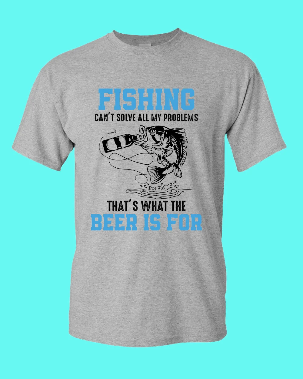 Fishing can't solve all my problems shirt, funny fishing t-shirt