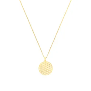 Flower of Life Necklace, 18K Gold, All Gender