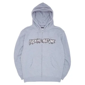 FUCKING AWESOME STAMP LOGO ZIP HOODIE - GREY HEATHER