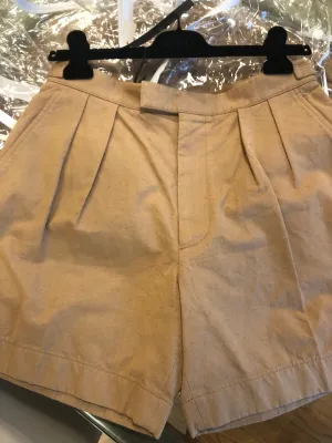 Gucci Cotton Pleated Shorts in Beige