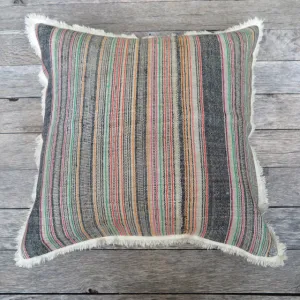 handcrafted linen stripe -one of a kind pillow
