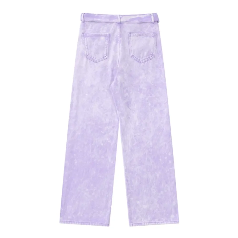 High Street Tie Dye Washed Baggy Jeans