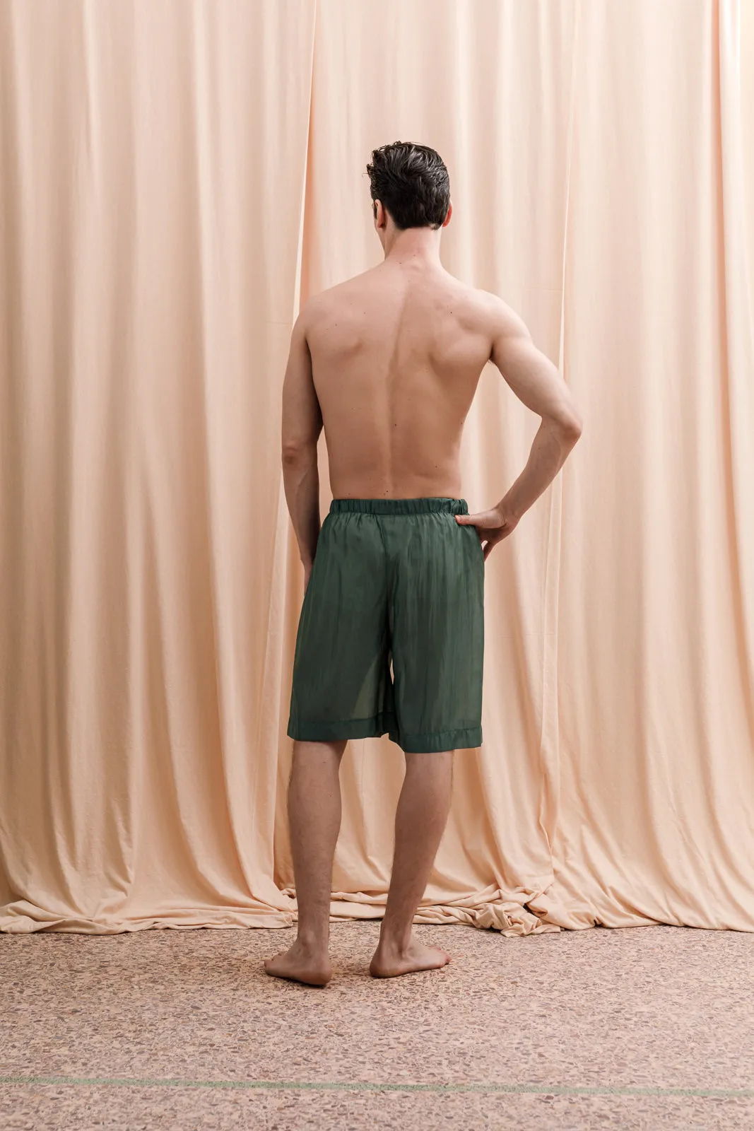Iberis Long Boxer Shorts Khaki