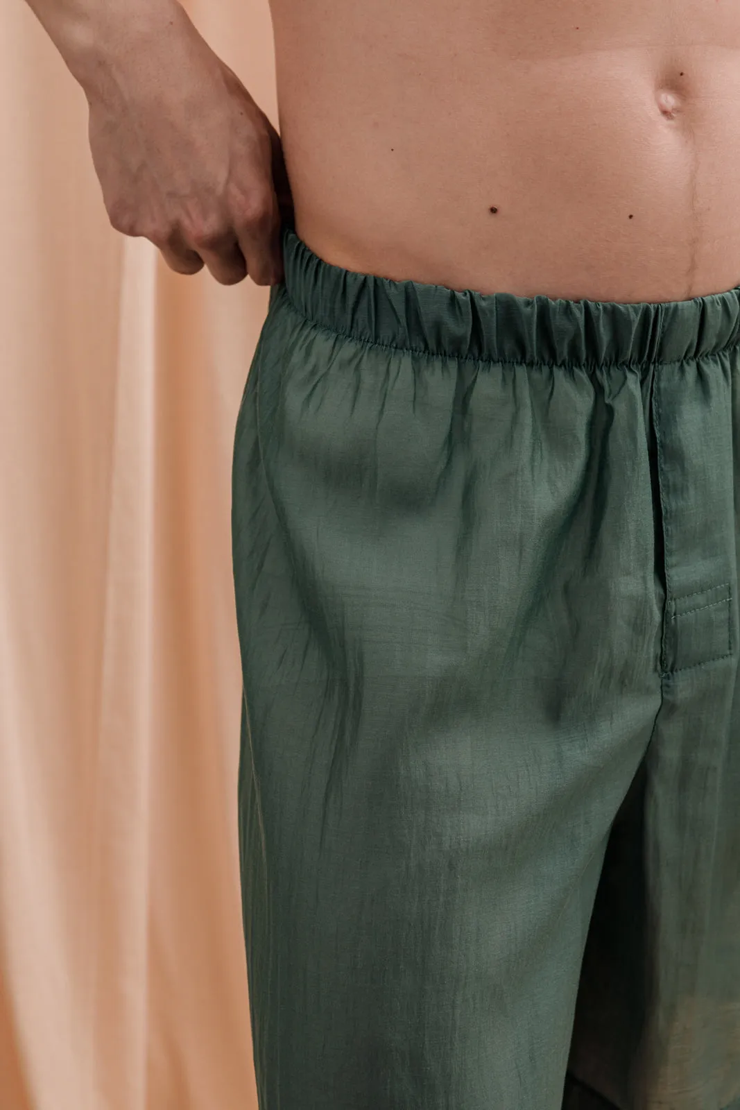 Iberis Long Boxer Shorts Khaki