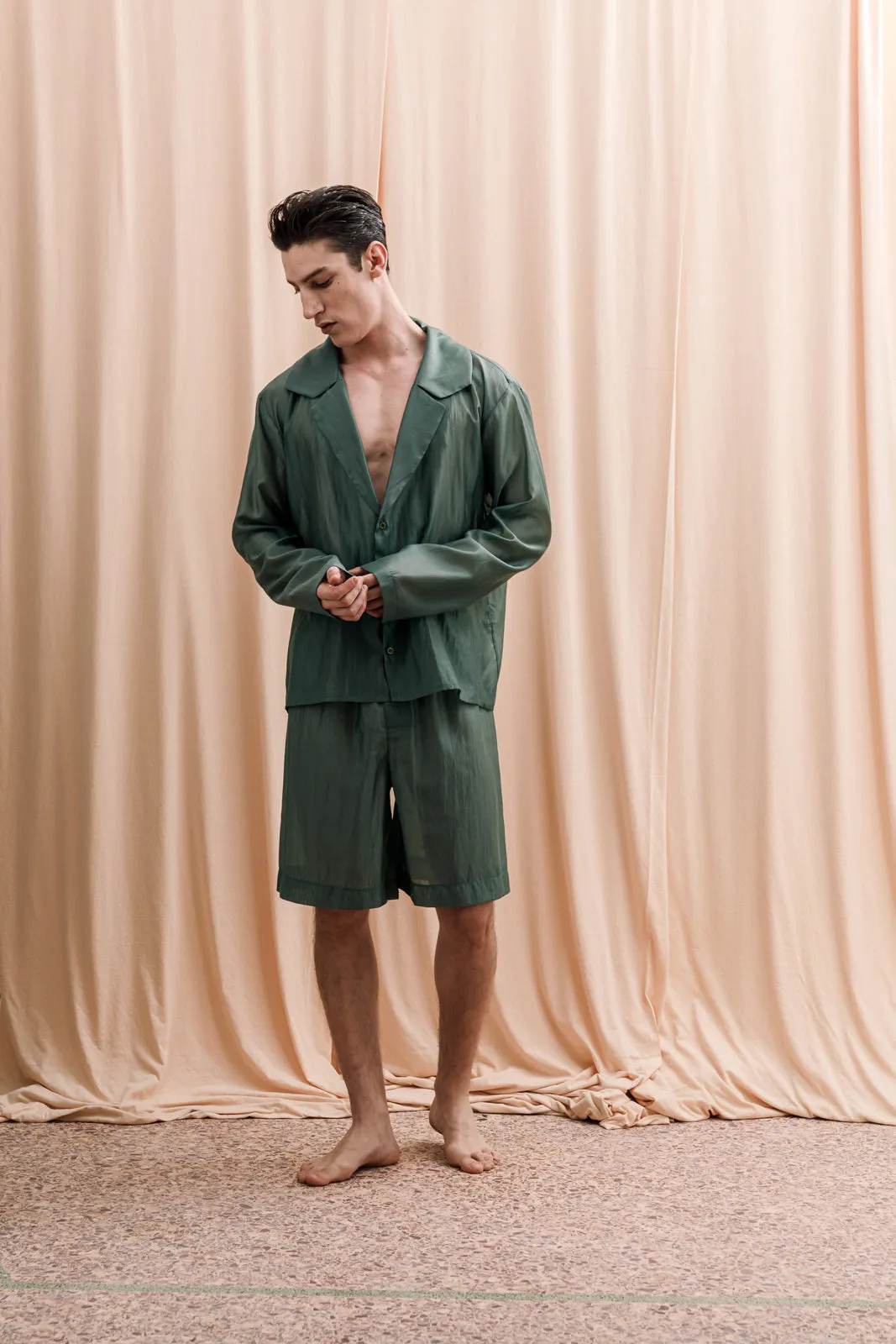 Iberis Long Boxer Shorts Khaki