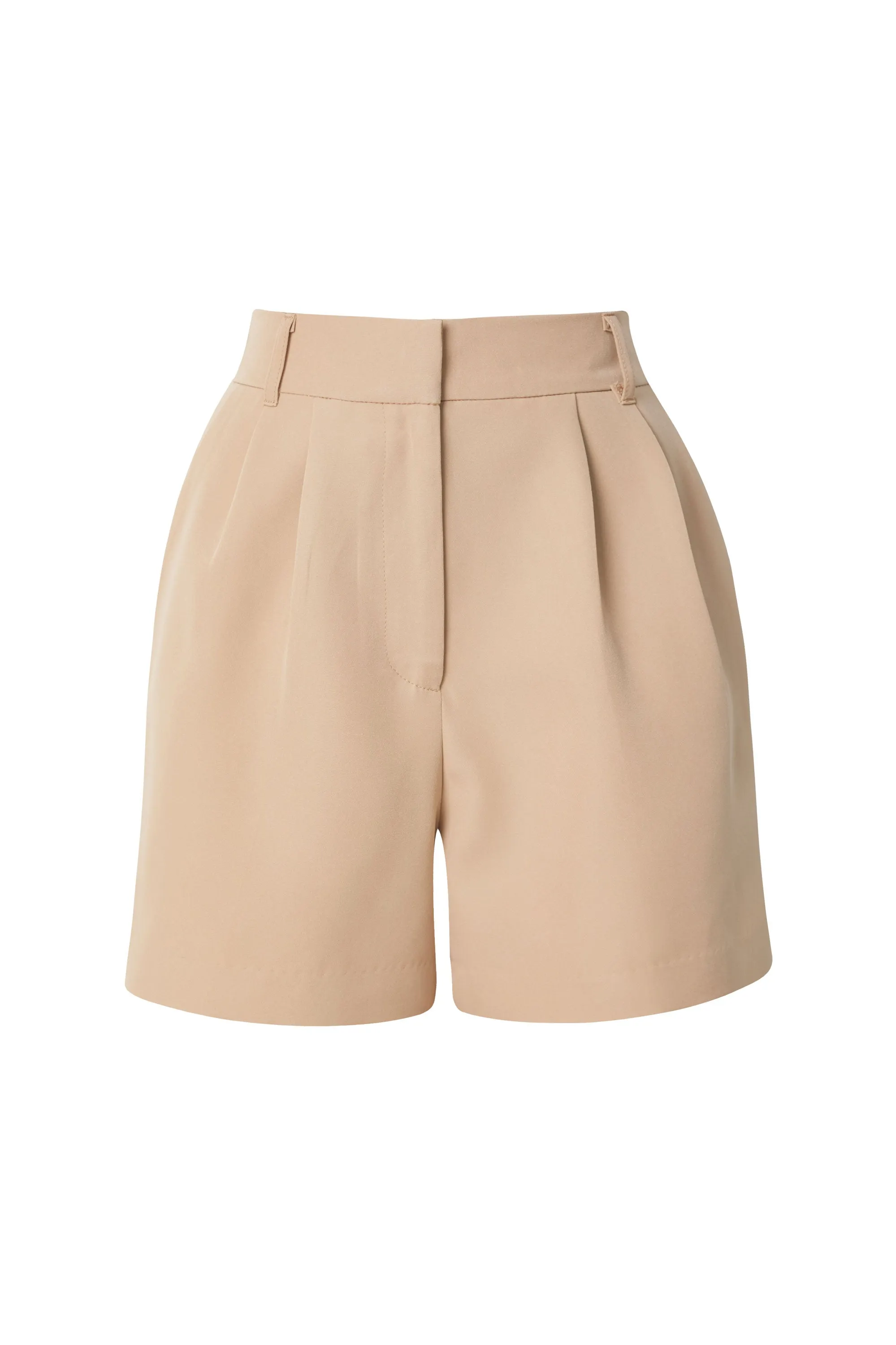 Kathryn Khaki High Waist Pleated Shorts