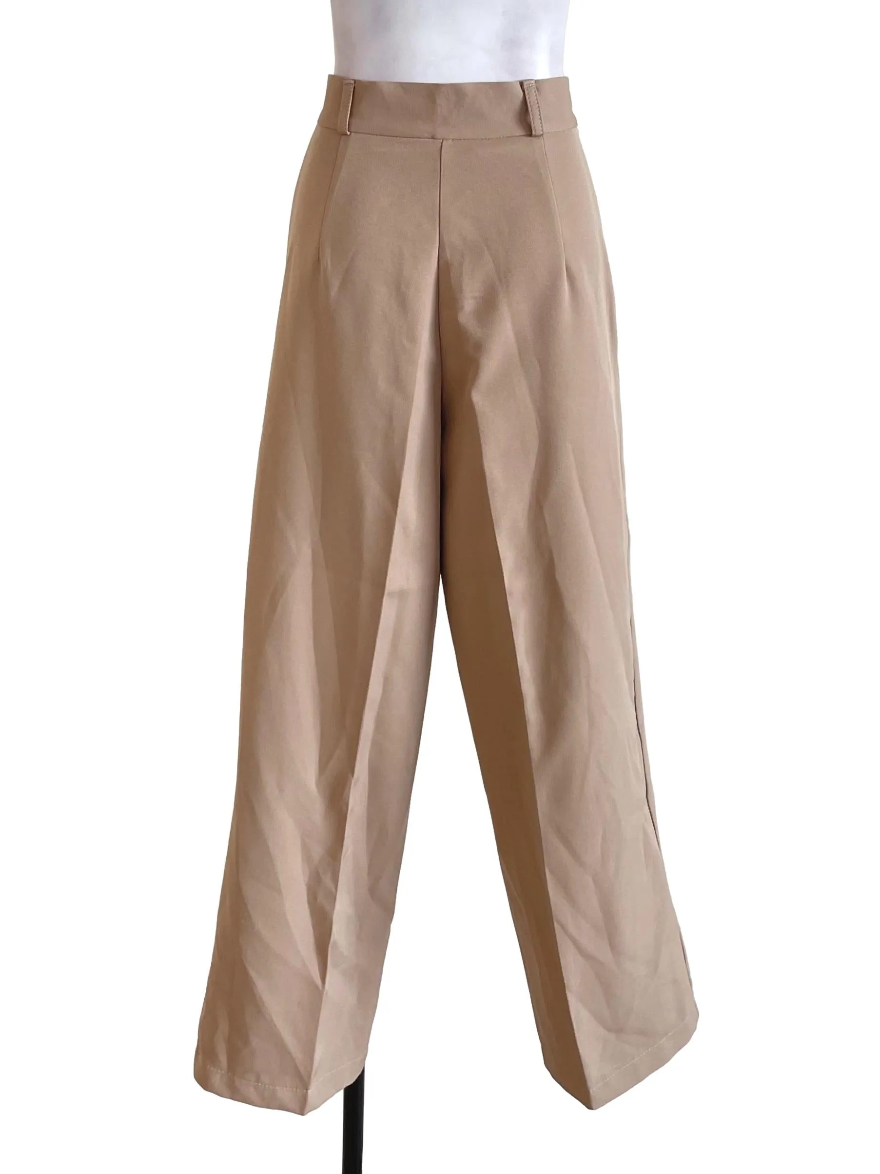 Khaki Brown Pleated Trousers