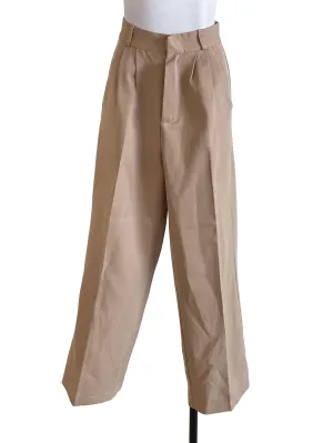 Khaki Brown Pleated Trousers