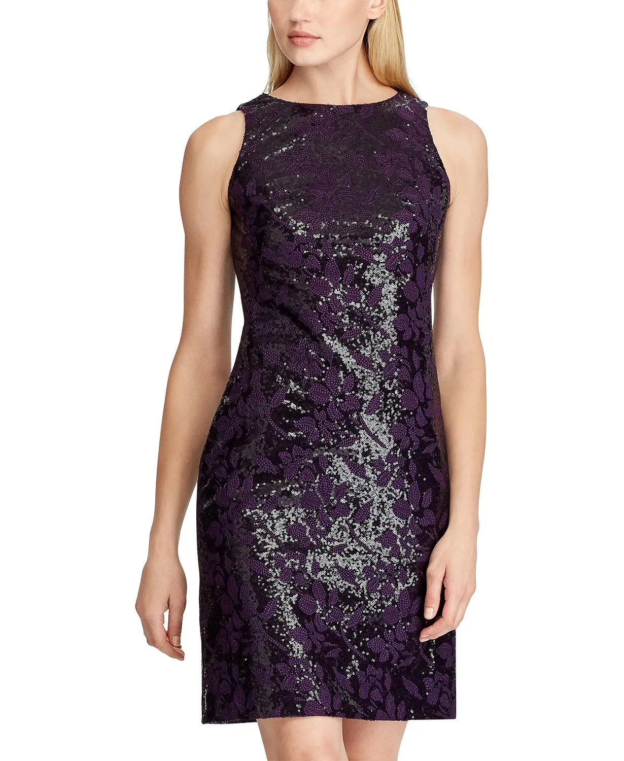 Lauren Ralph Lauren Women's Sequined Embroidered Floral Cocktail Dress, Size 10