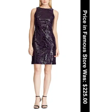 Lauren Ralph Lauren Women's Sequined Embroidered Floral Cocktail Dress, Size 10