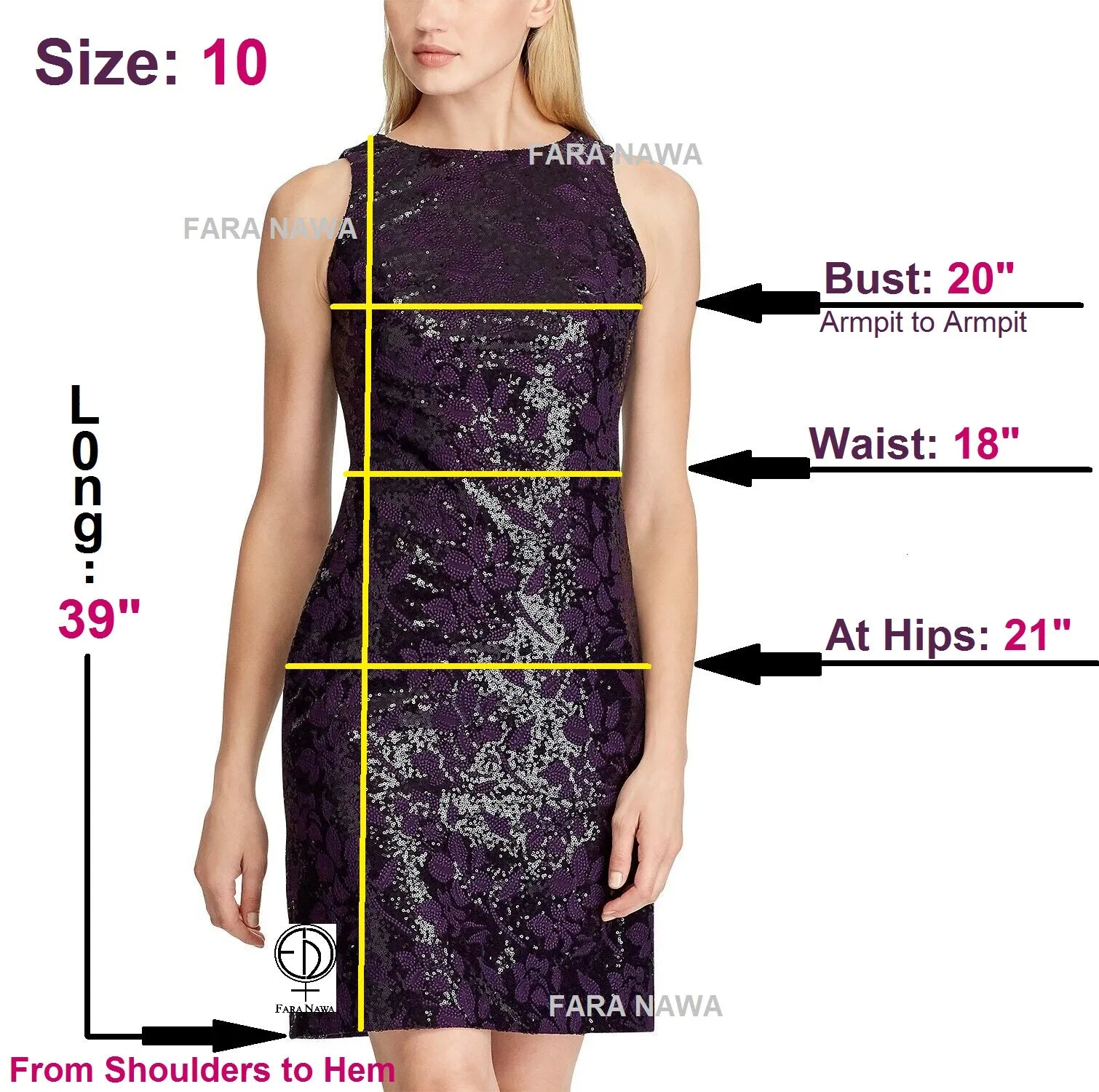 Lauren Ralph Lauren Women's Sequined Embroidered Floral Cocktail Dress, Size 10