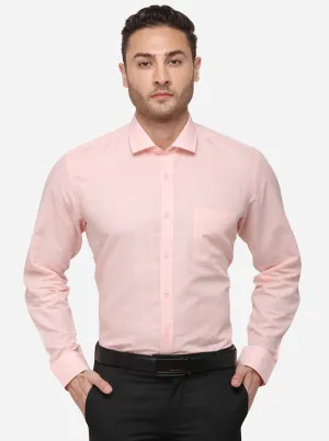 Light Pink Solid Regular Fit Formal Shirt | JadeBlue