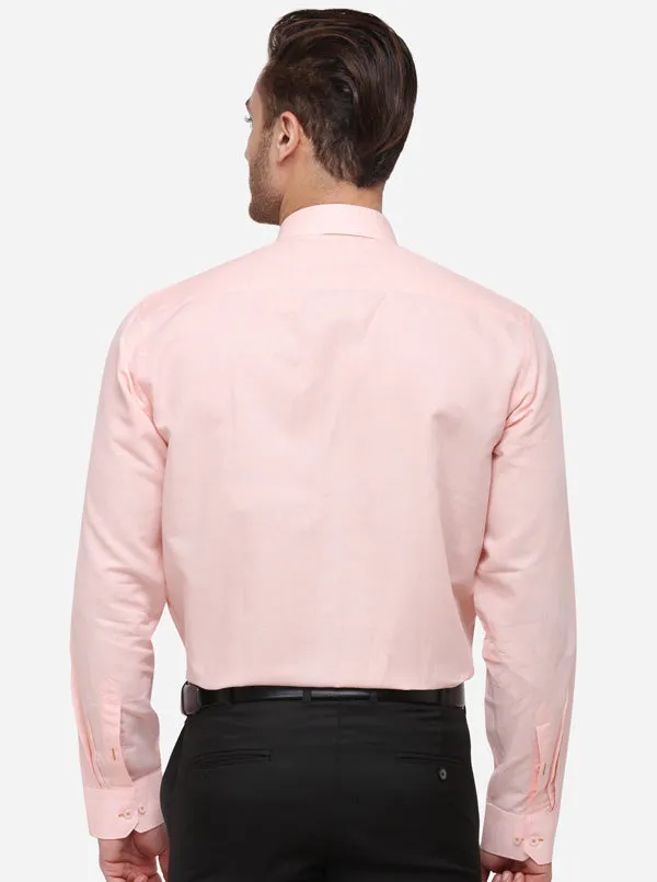 Light Pink Solid Regular Fit Formal Shirt | JadeBlue