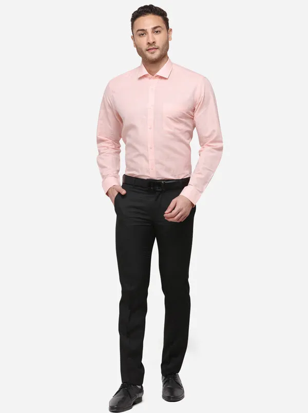 Light Pink Solid Regular Fit Formal Shirt | JadeBlue