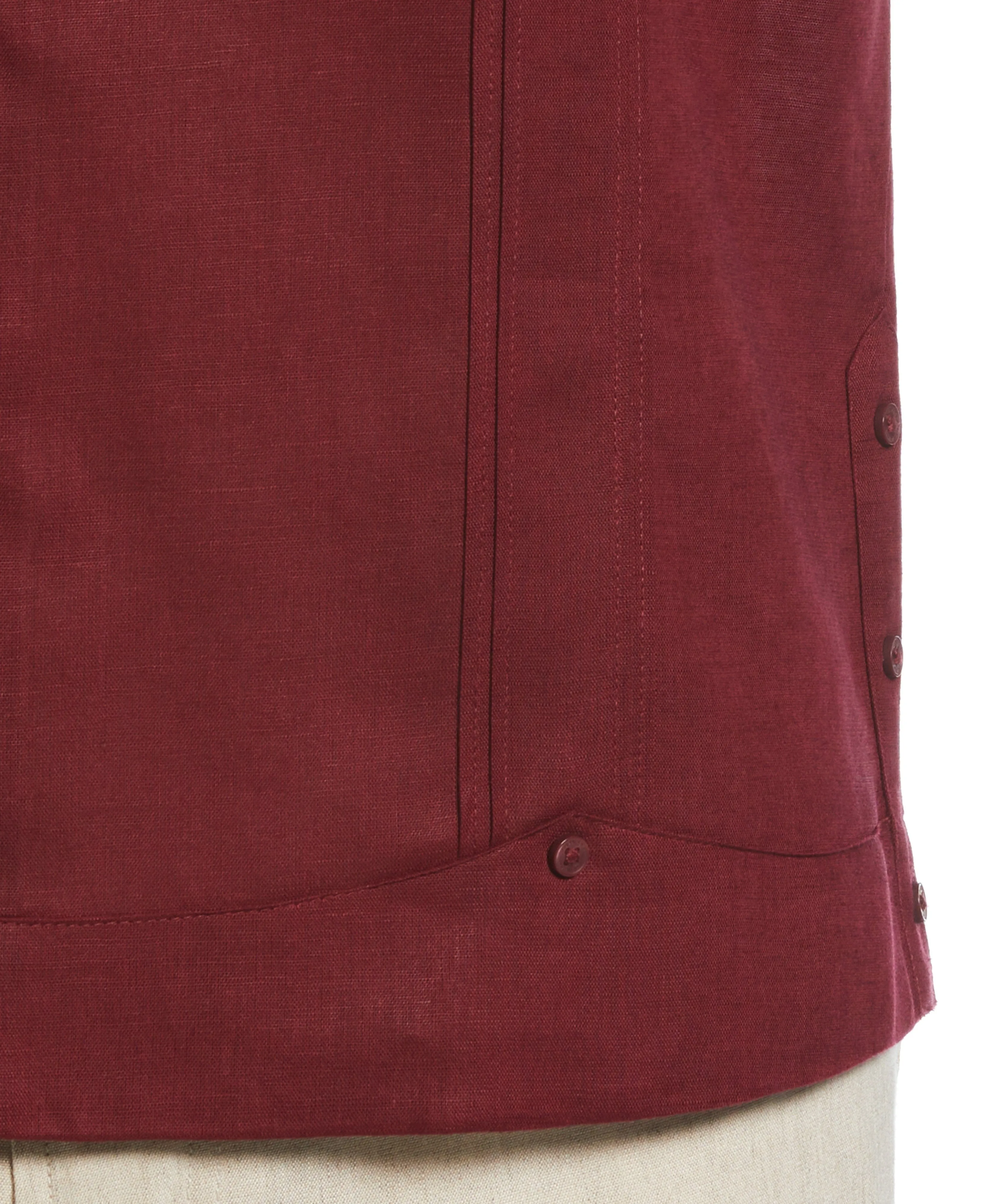 Linen Blend No-Pocket Guayabera Shirt