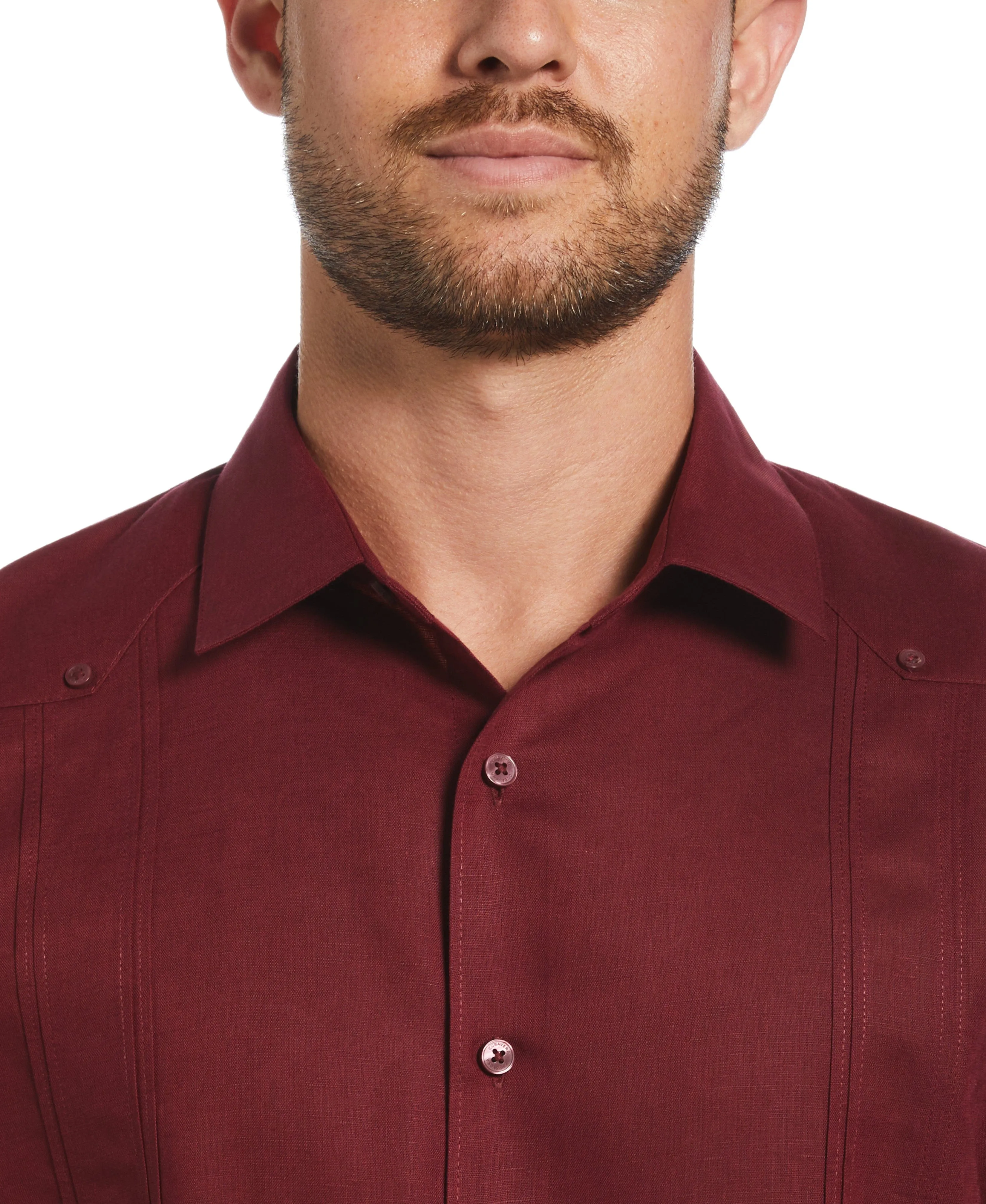 Linen Blend No-Pocket Guayabera Shirt