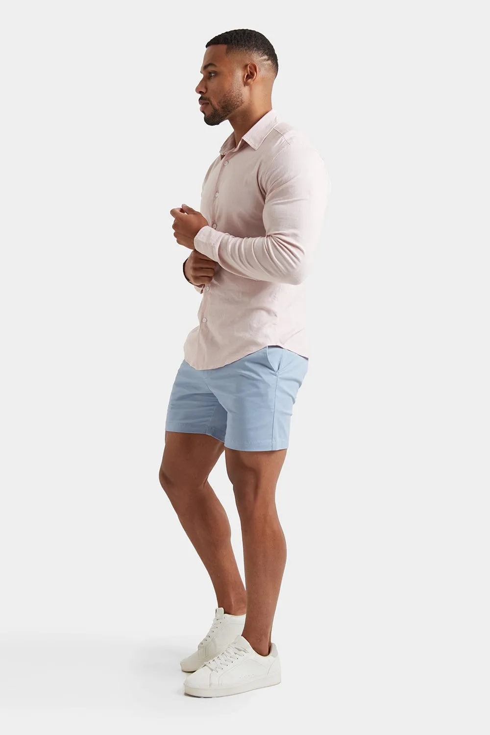 Linen Blend Shirt in Pink