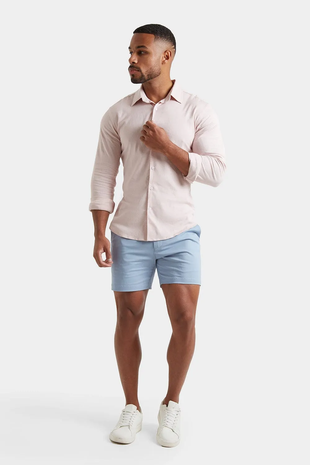Linen Blend Shirt in Pink