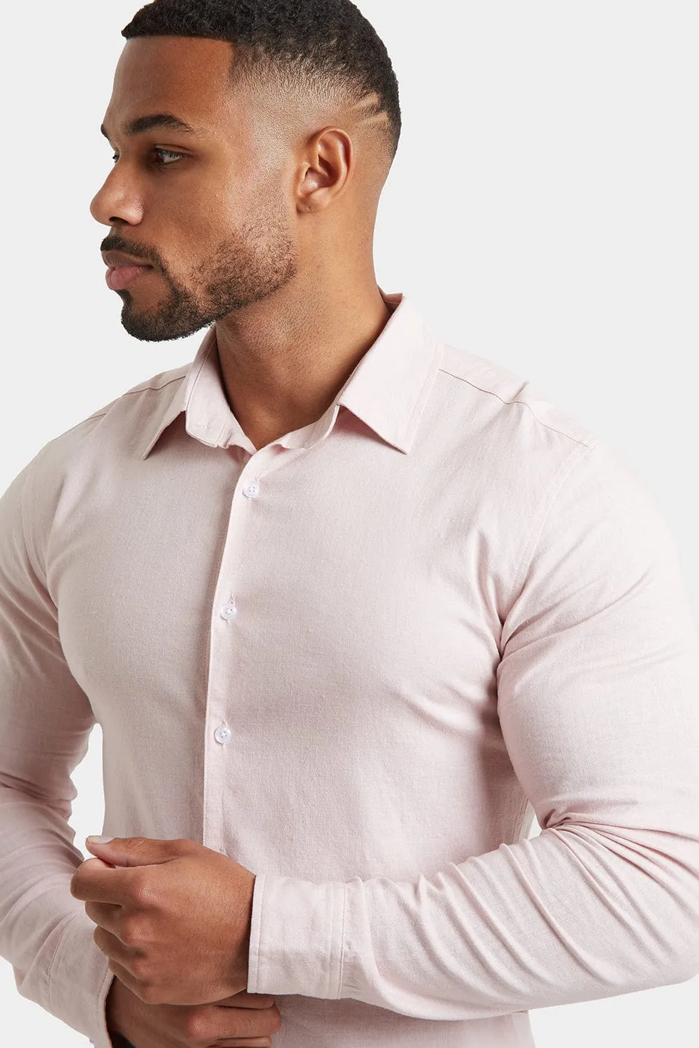 Linen Blend Shirt in Pink