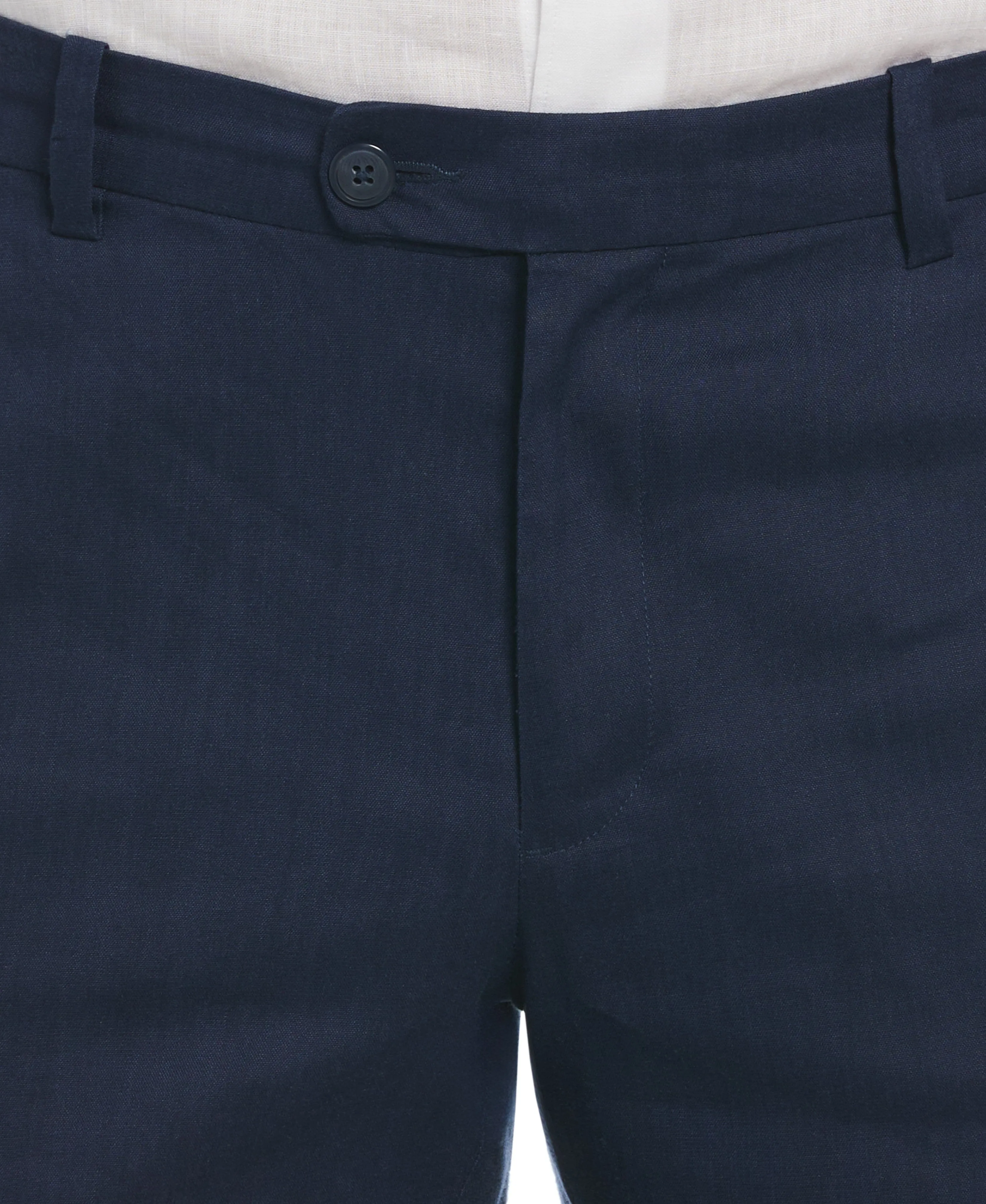 Linen-Blend Stretch Flat-Front Shorts