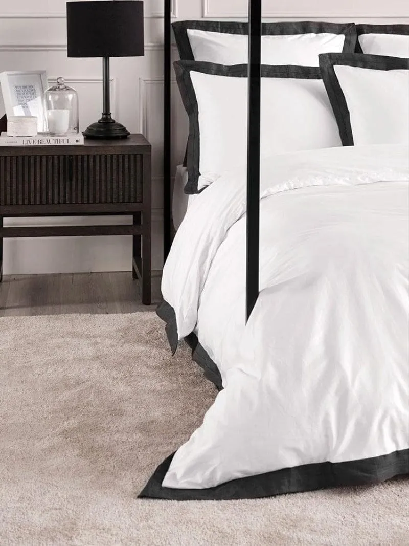 Linen House Denyer White-Magnet Duvet Cover Set
