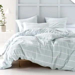 Linen House Leonard Duvet Cover Set - Aqua