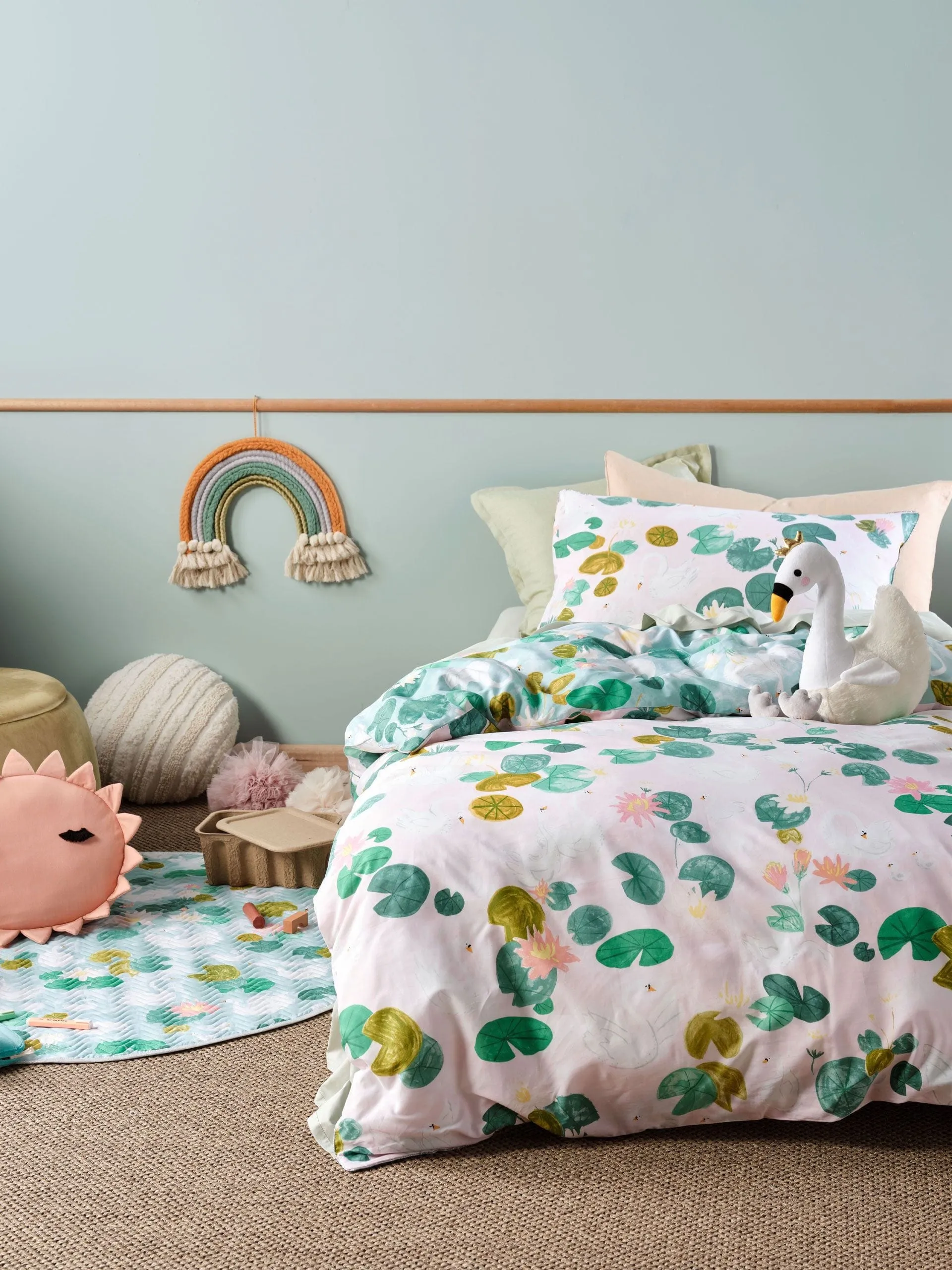 Linen House Swanning Around Teal Duvet Cover Set