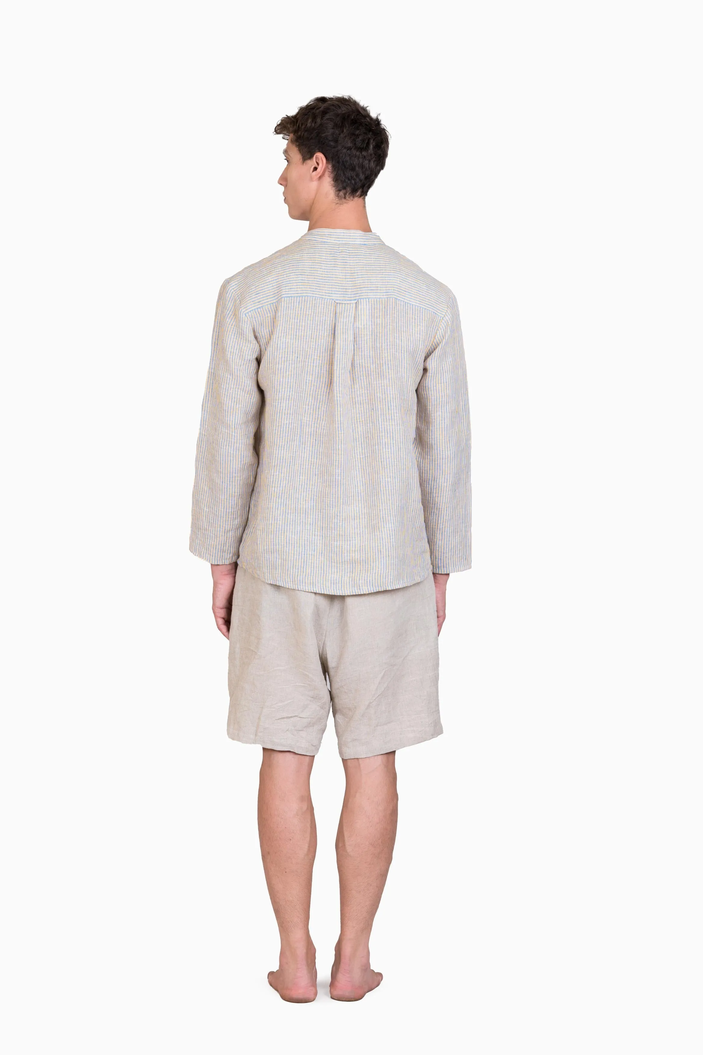 Linen Hugh Shirt-Swirly Green