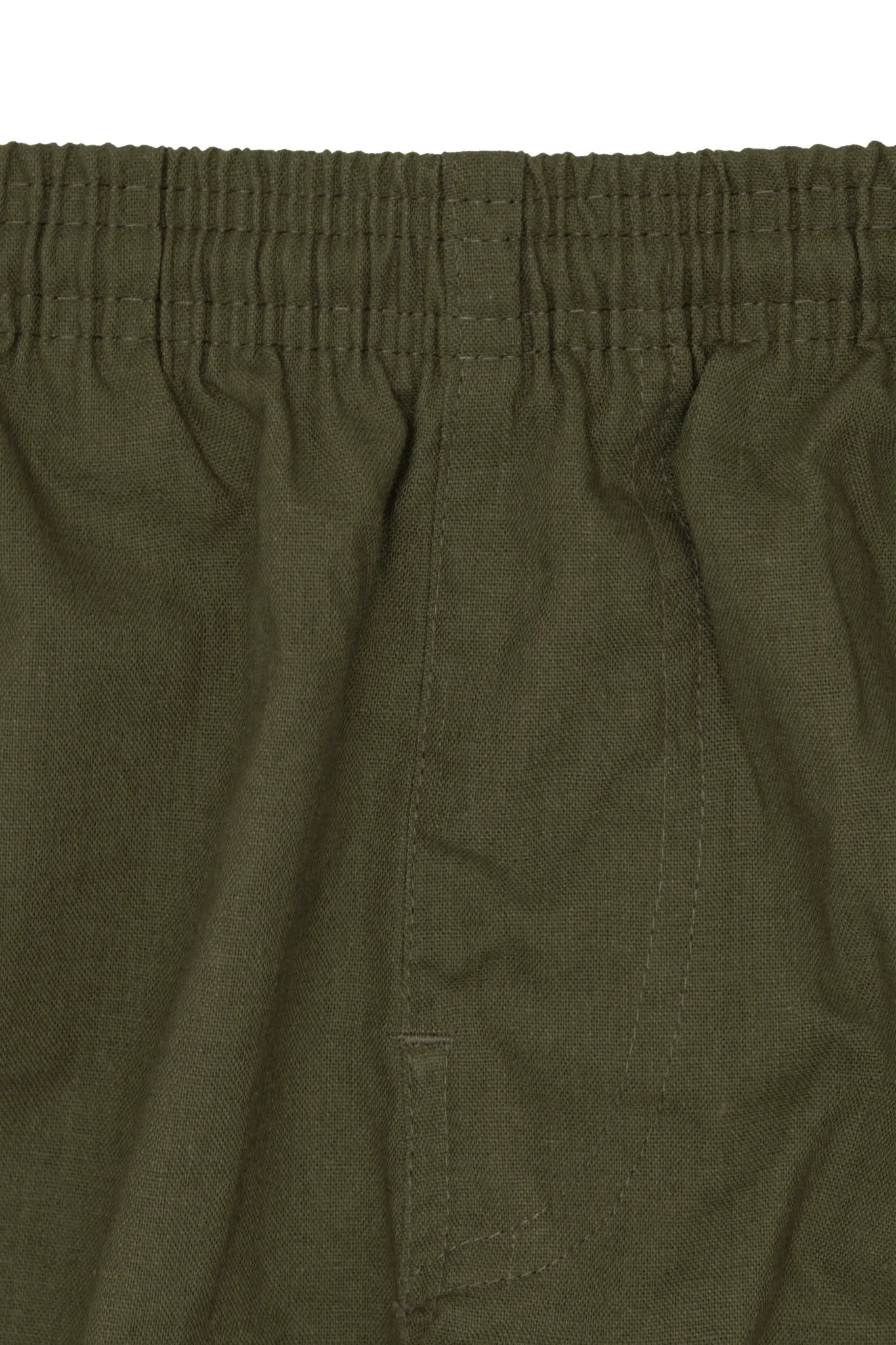 LINEN PLEATED HOUSE SHORTS IN OLIVE