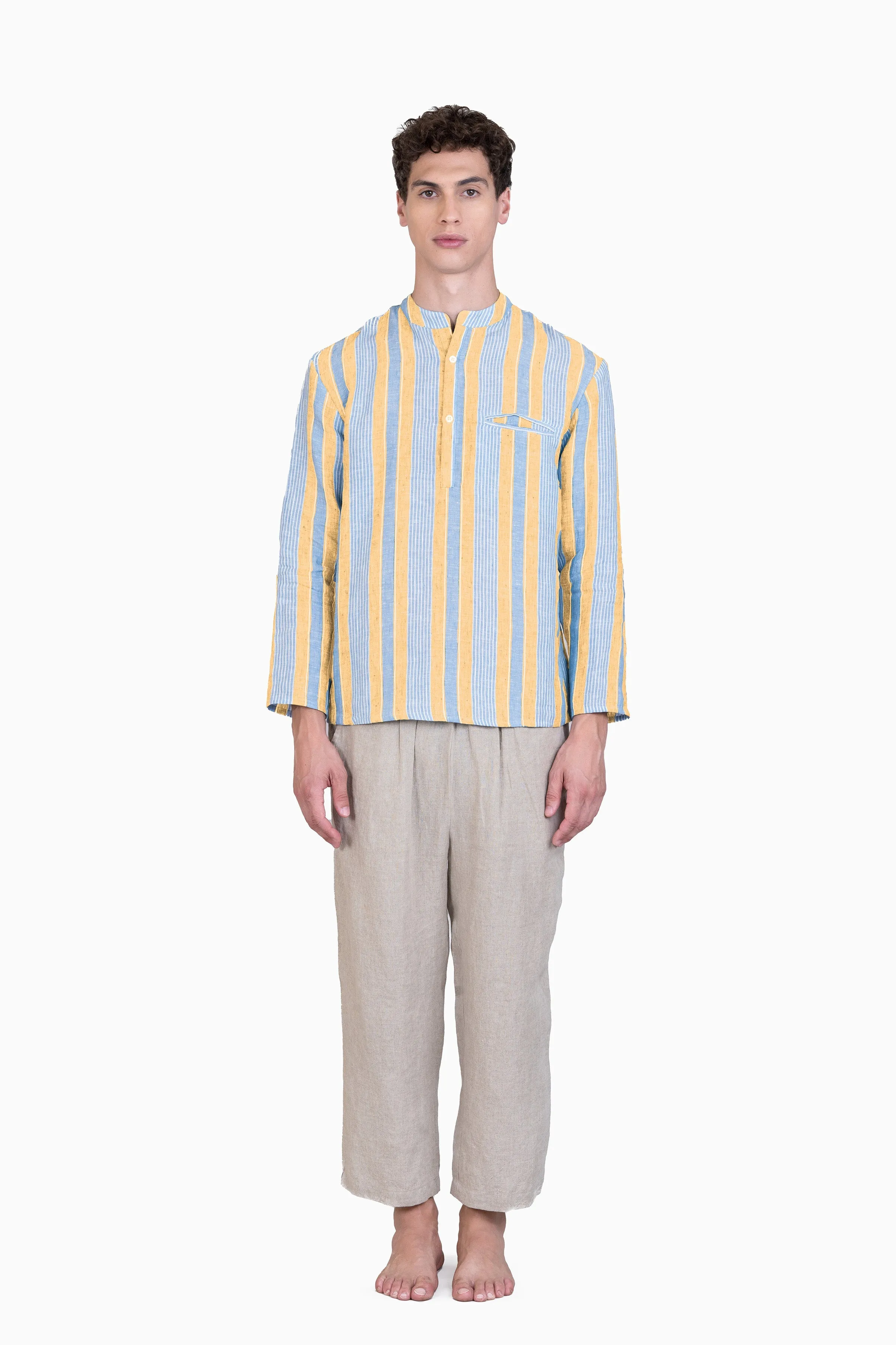 Linen Trevor Shirt-Vern Green
