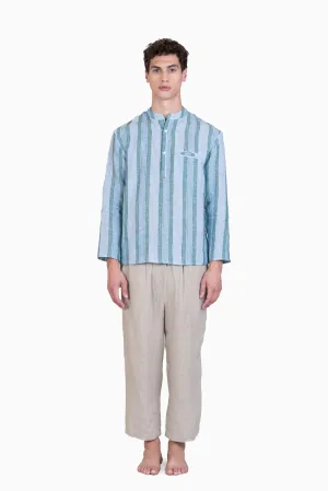 Linen Trevor Shirt-Vern Green