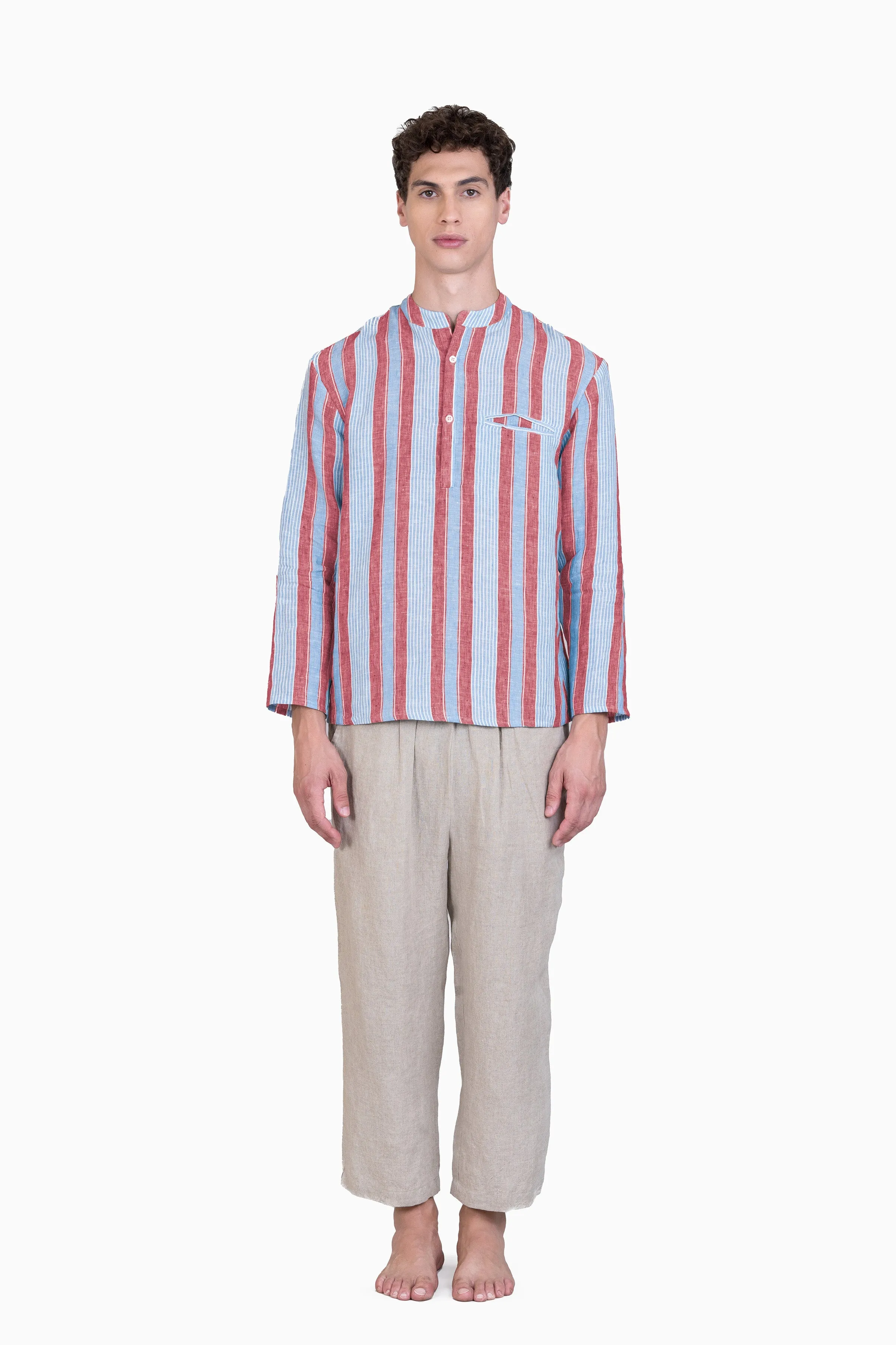 Linen Trevor Shirt-Vern Green