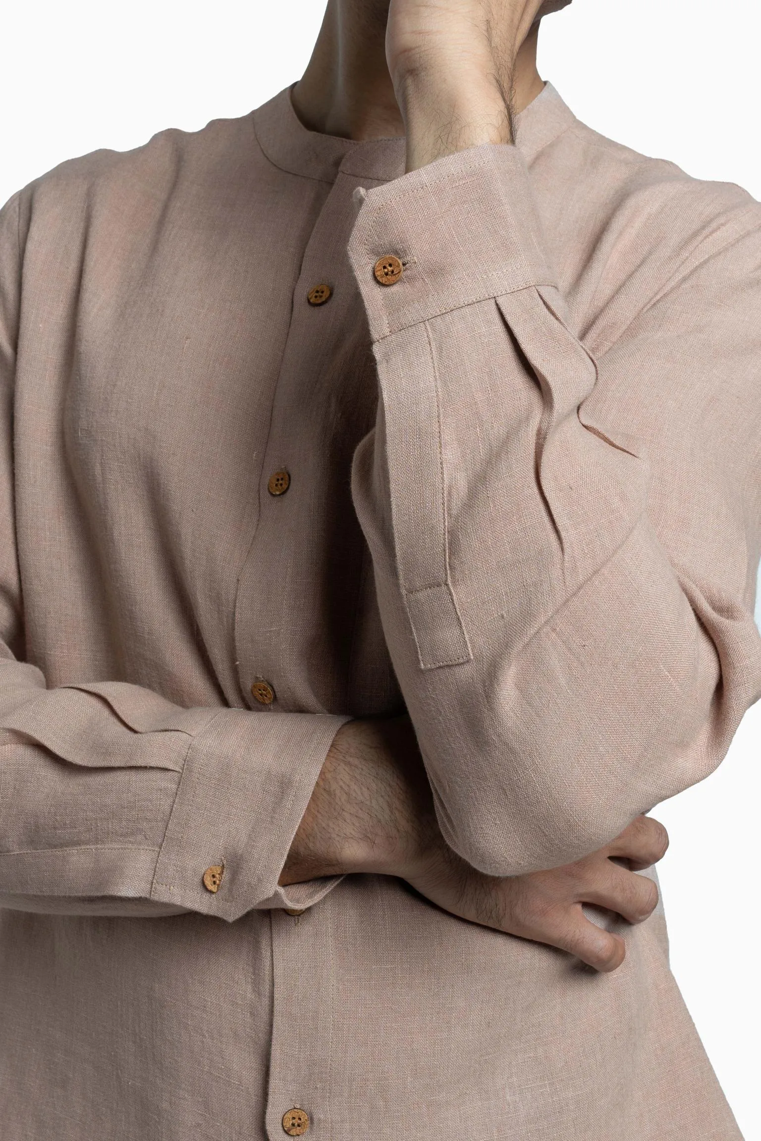 Linen Tyler Shirt-Muted Mocha