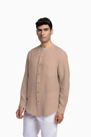Linen Tyler Shirt-Muted Mocha