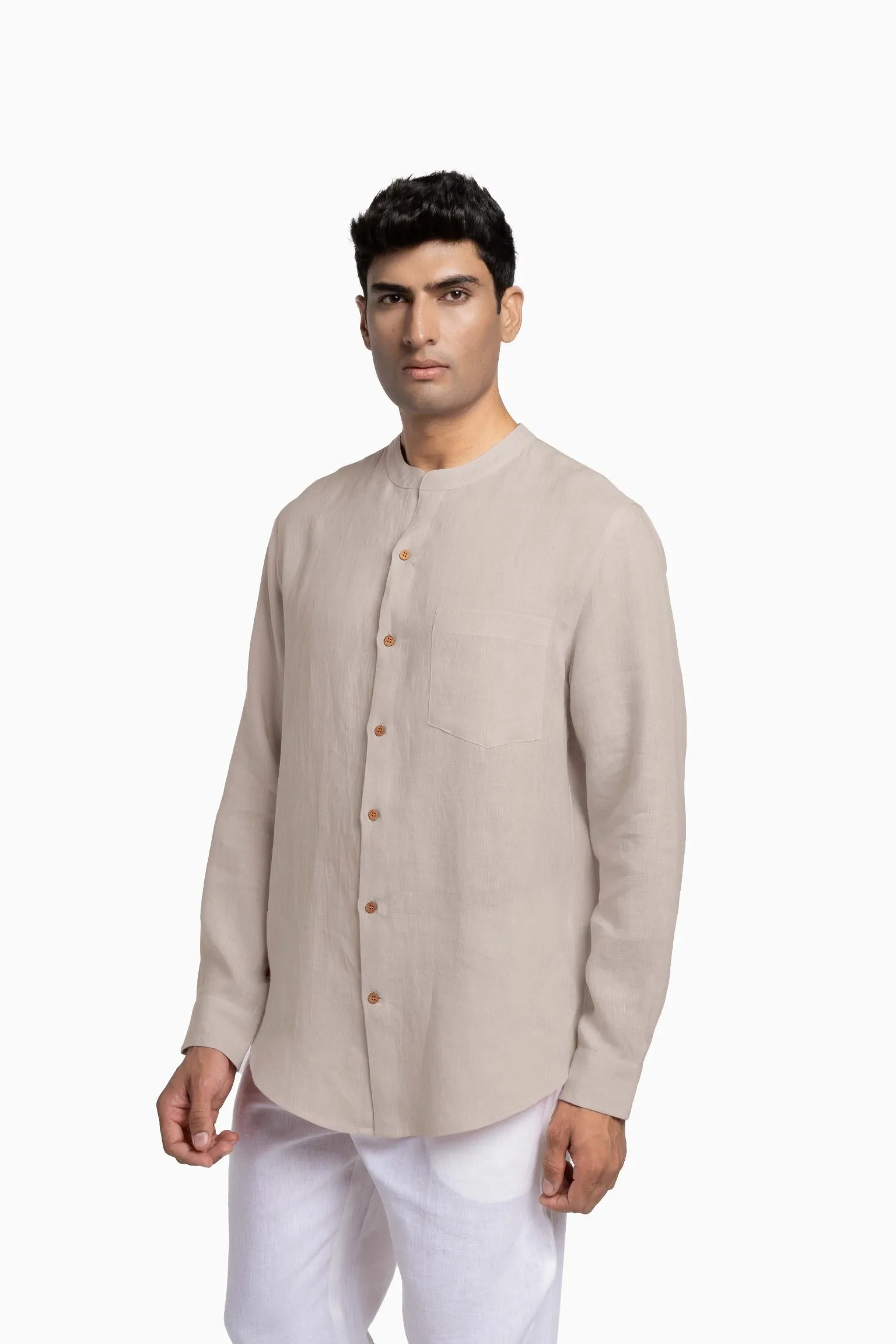 Linen Tyler Shirt-Petal Pink
