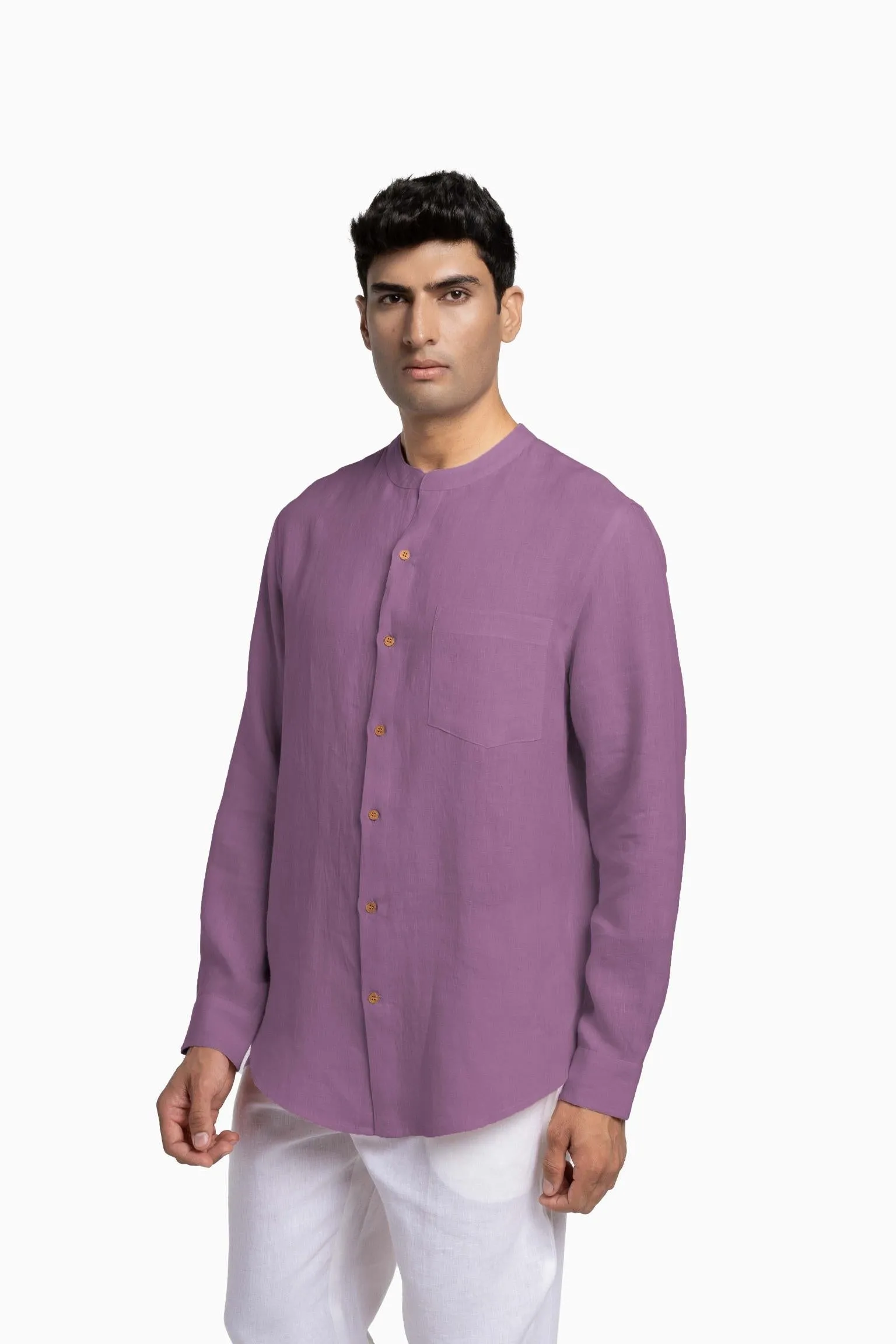 Linen Tyler Shirt-Petal Pink