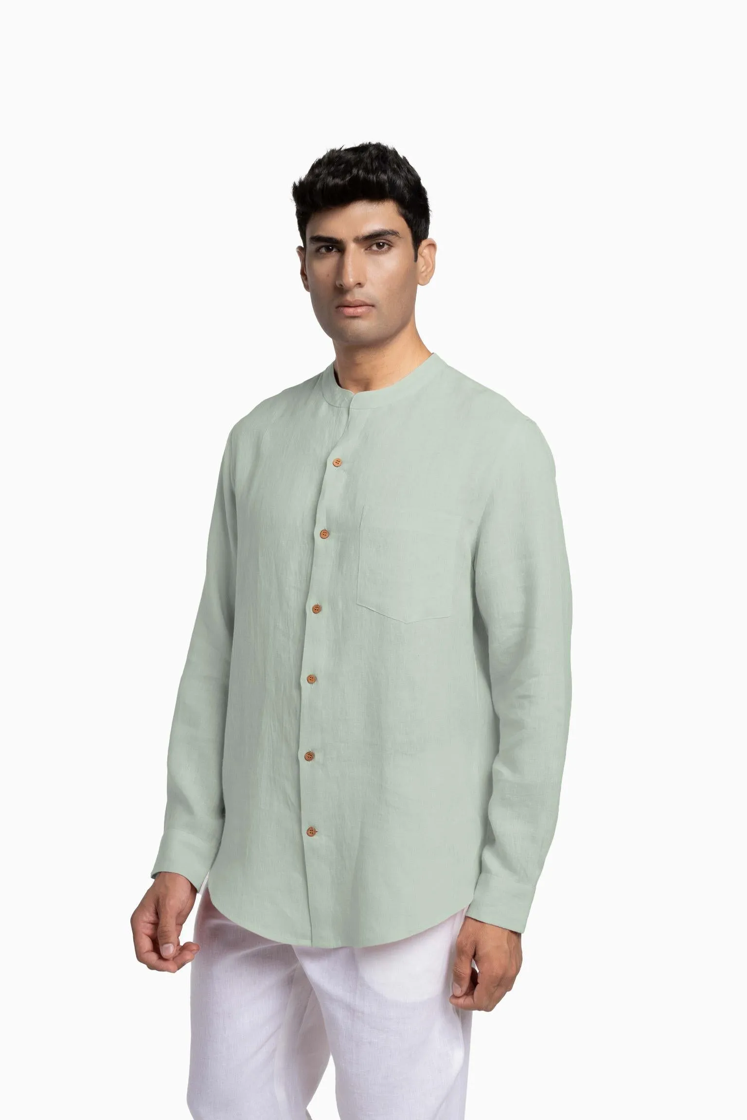 Linen Tyler Shirt-Petal Pink