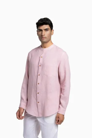Linen Tyler Shirt-Petal Pink