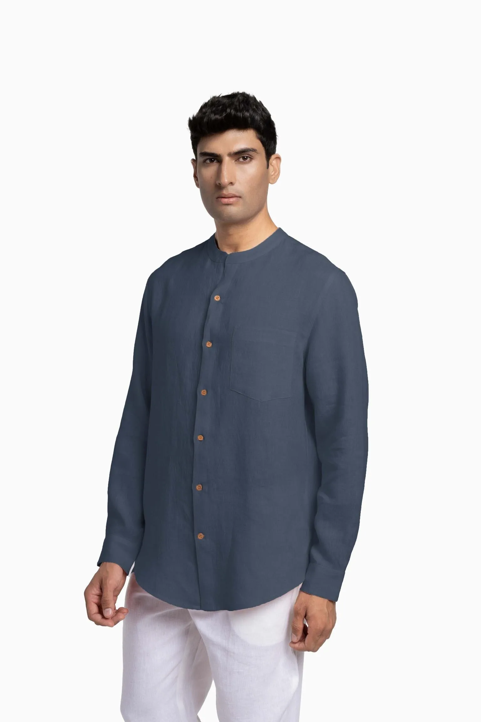 Linen Tyler Shirt-Petal Pink
