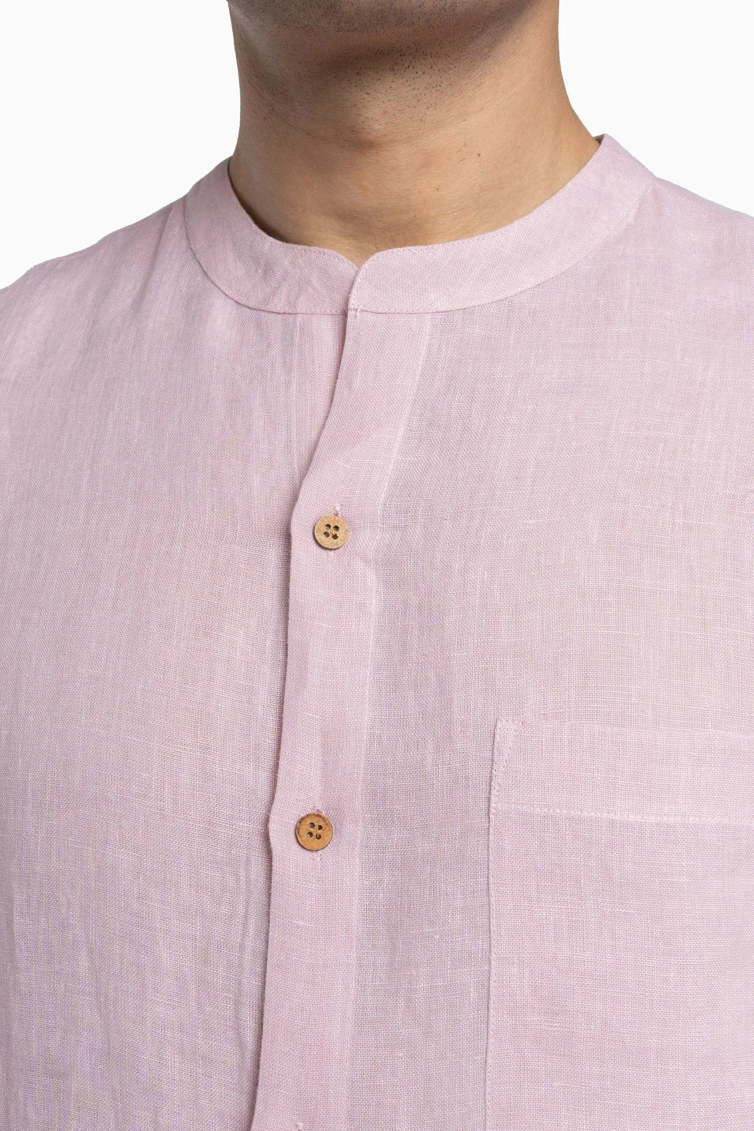Linen Tyler Shirt-Petal Pink