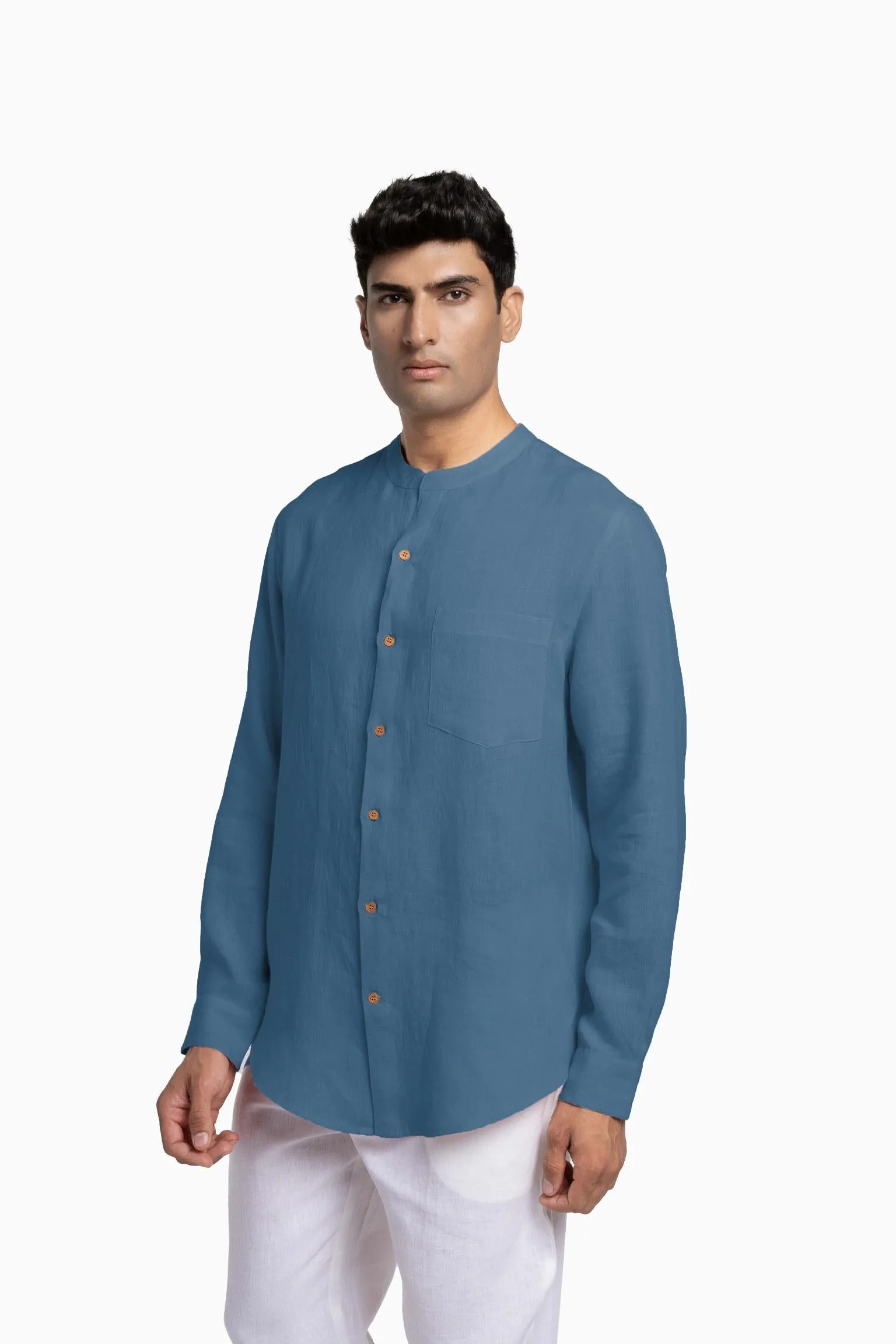 Linen Tyler Shirt-Petal Pink