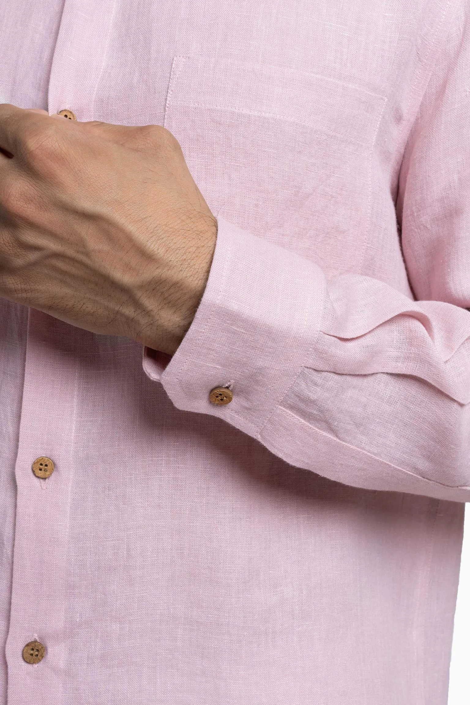 Linen Tyler Shirt-Petal Pink