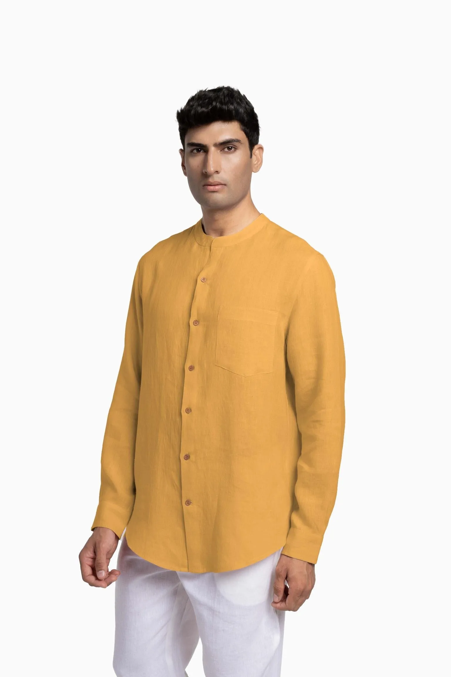 Linen Tyler Shirt-Petal Pink