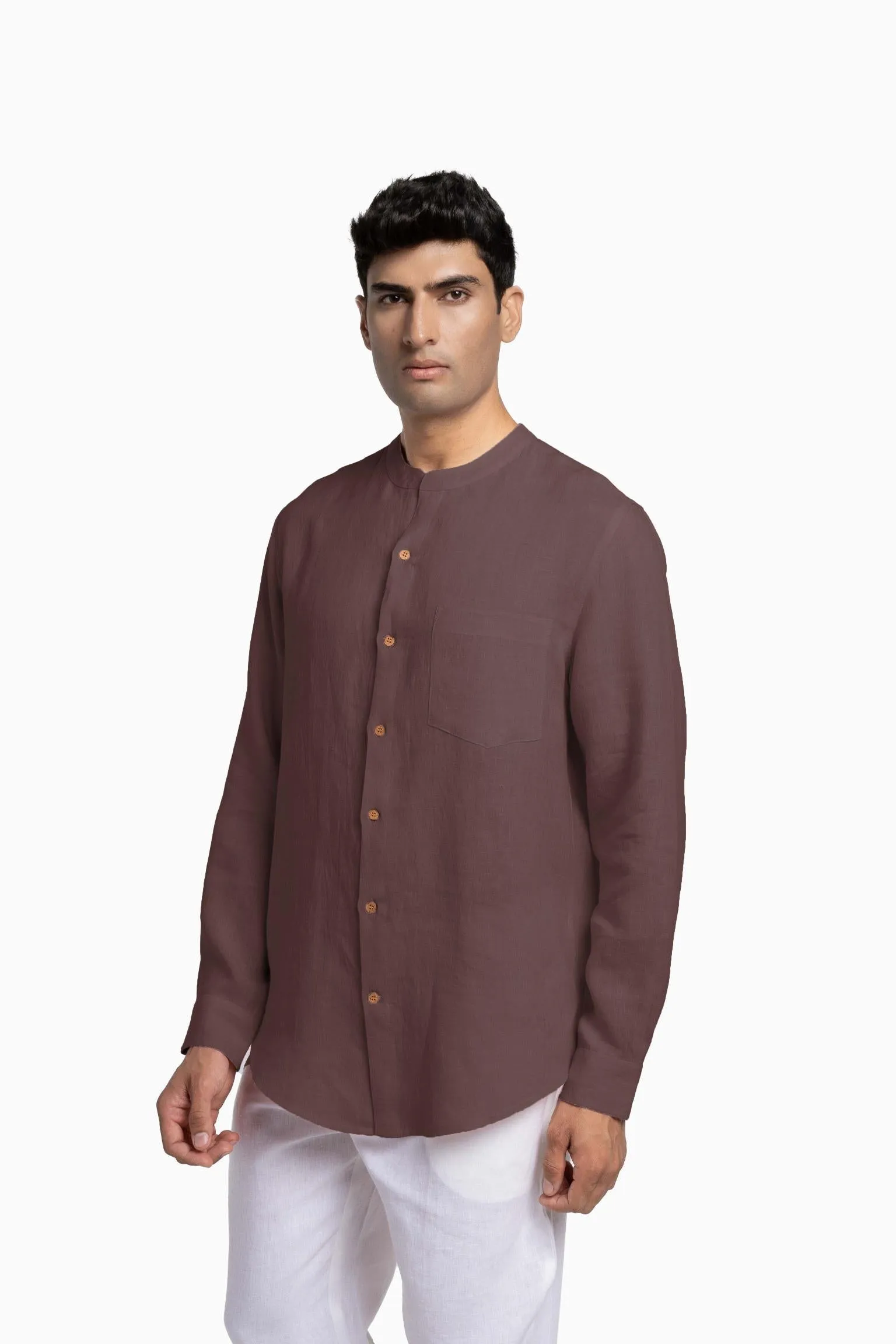 Linen Tyler Shirt-Petal Pink