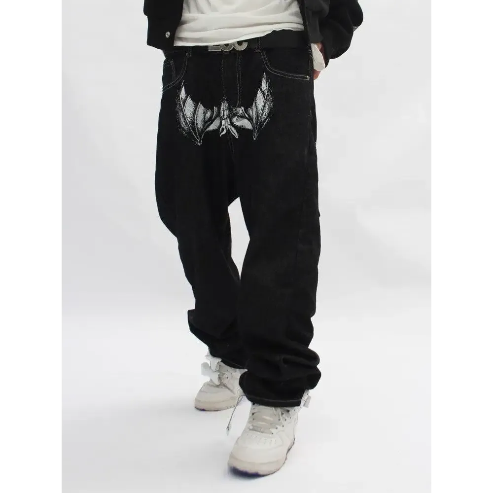 Low-Rise Jeans with Unique Michael Myers Print on Back Pockets