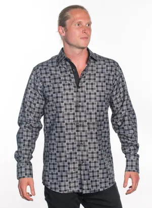 LSWG-377 MEN'S PRINTED LONG SLEEVE DRESS SHIRT