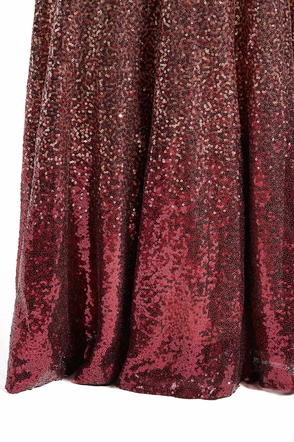 MACloth Mermaid Prom Dresses Ombre Gold Burgundy Long Wedding Party Evening Gown