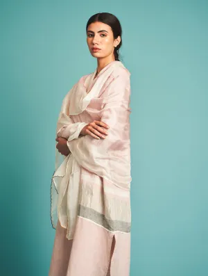 Manan   I   Nia Striped Linen Kurta Set - Blush  Border Collection